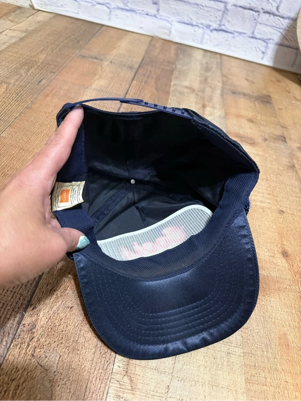 1970’s Blue Satin Coors Light Hat Pink White Embroidery Print Snapback Cap Rare